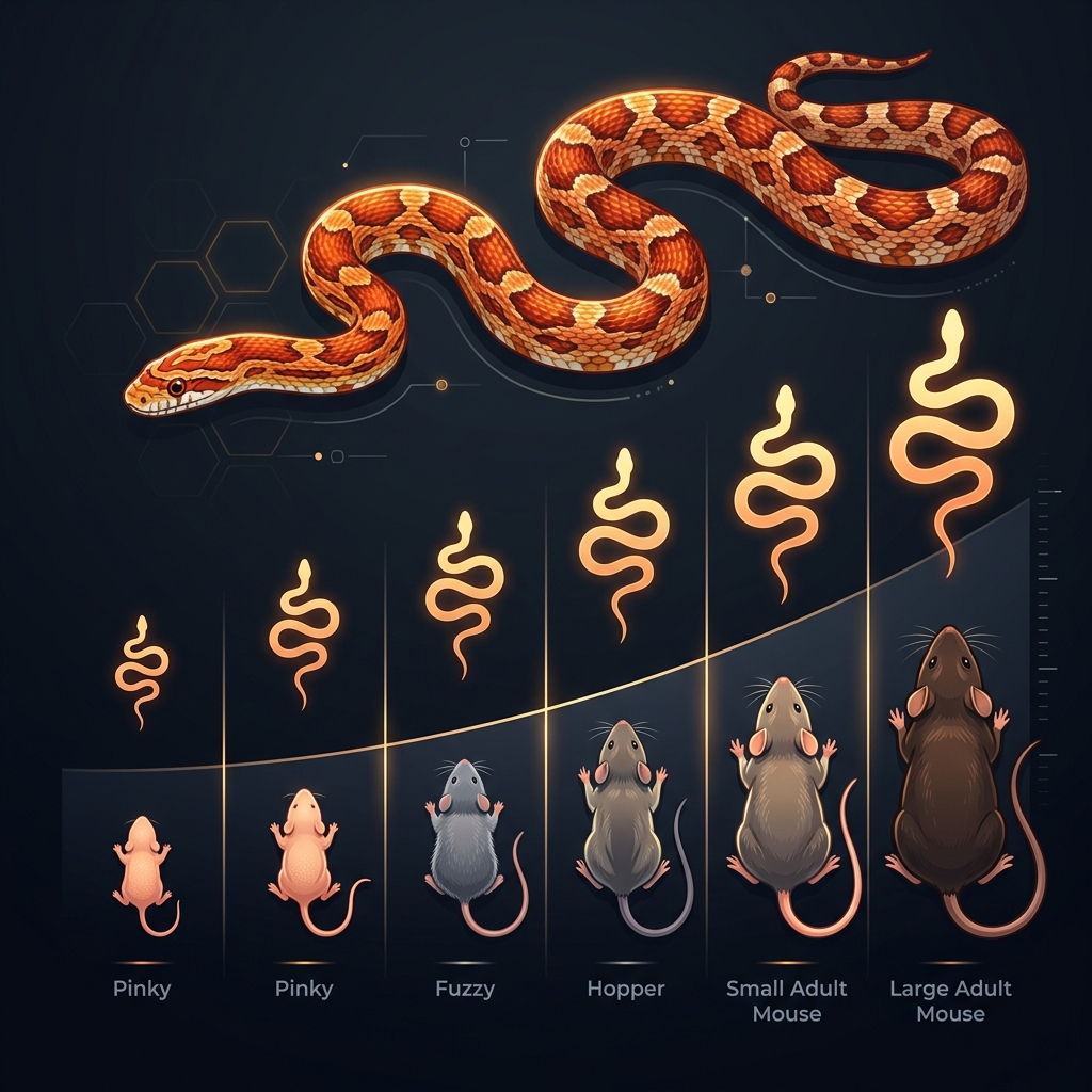 Corn Snake Frozen Mouse Size Chart Infographic