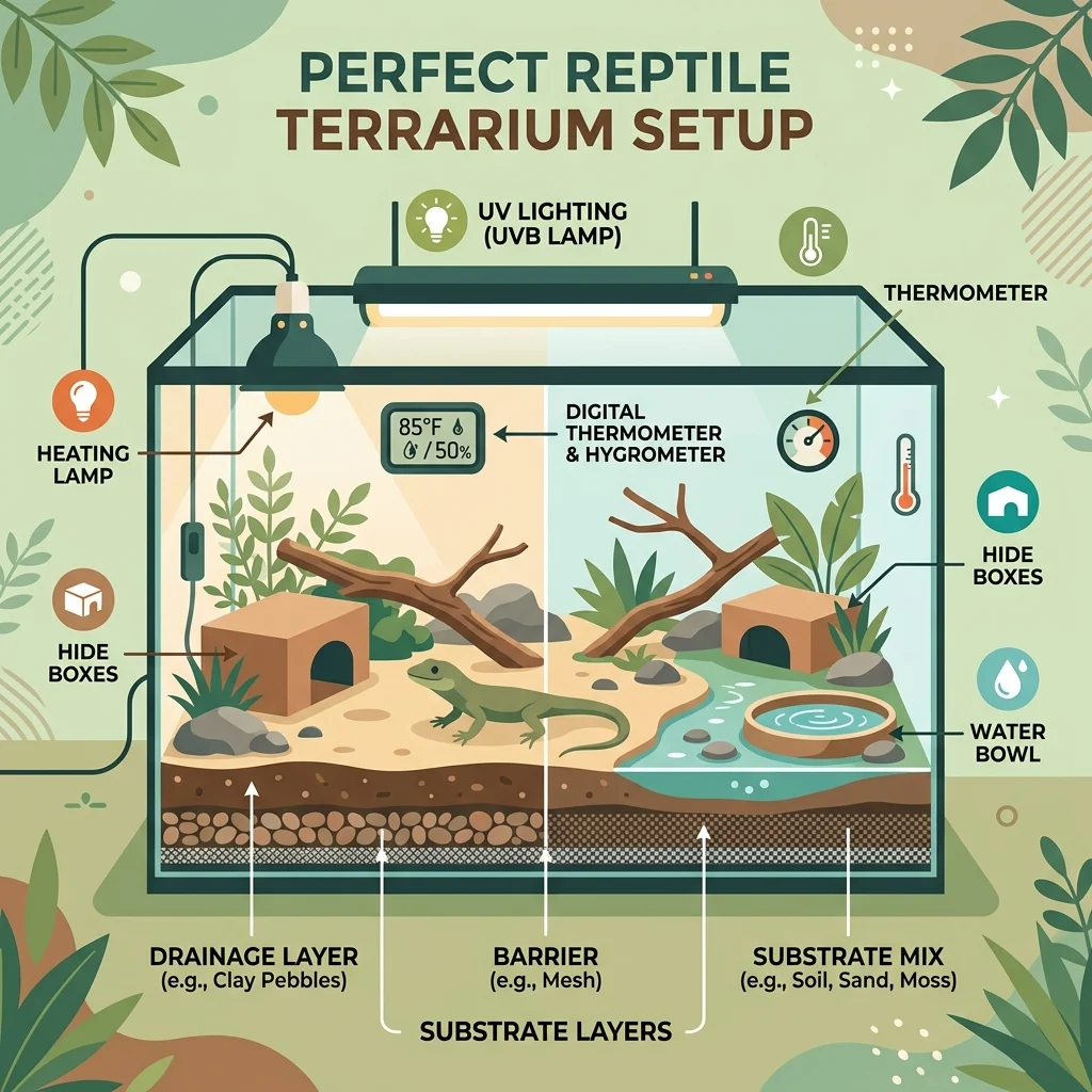 Ball Python Enclosure Setup Guide: Temperature, Humidity, Hides, and Substrate